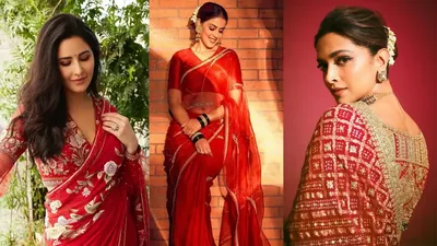 इस चैत्र नवरात्रि पर इन बॉलीवुड अभिनेत्रियों की तरह कैरी करें लाल रंग की ये साड़ियां  celebrity red saree