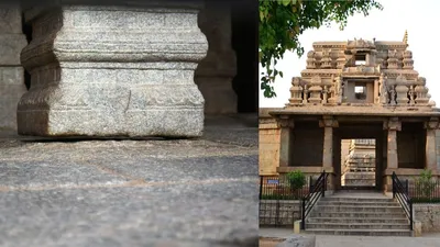 भारत के इस अनोखे मंदिर का एक खंभा है हवा में लटका हुआ  veerabhadra temple hanging pillar